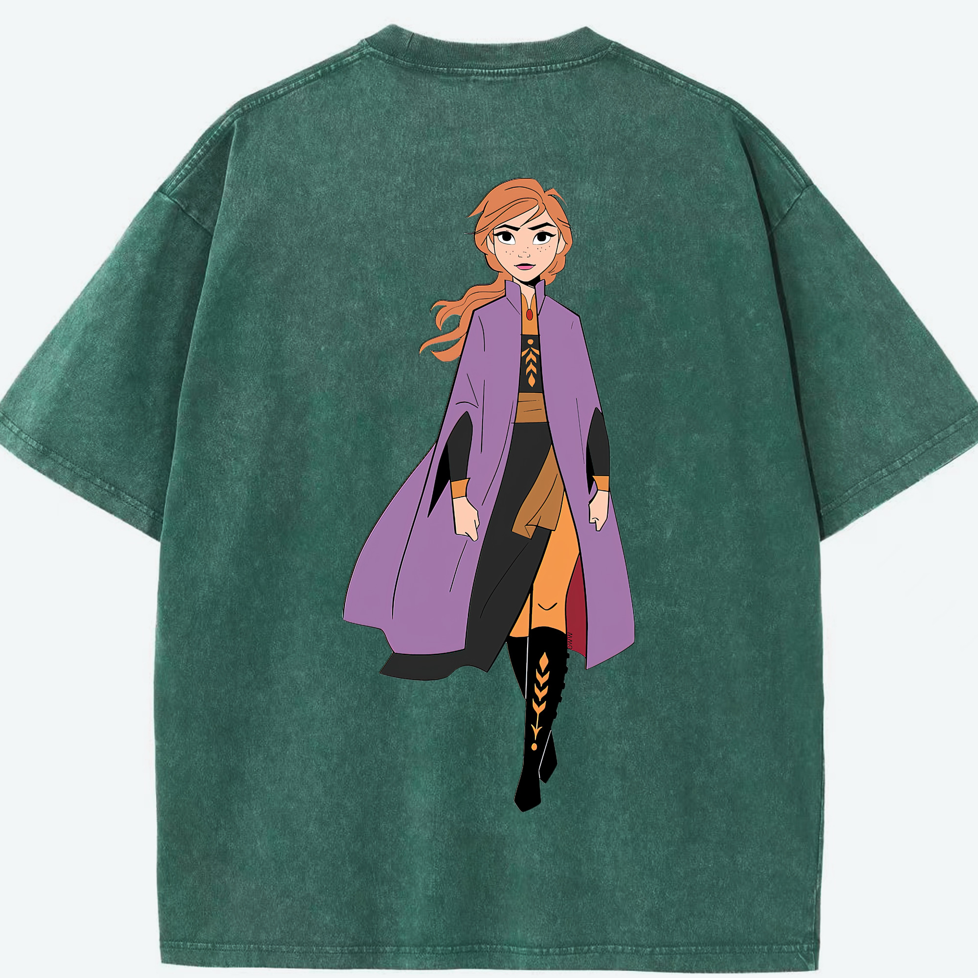 （画像用） アナと雪の女王 アンナ エルサ Frozen Anna Elsa 綿100% ヴィンテージ風 半袖Tシャツ（背面プリント）